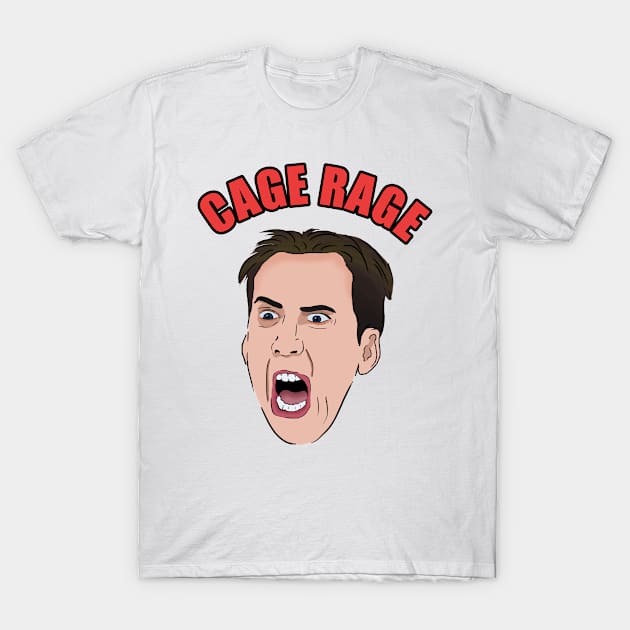 Nick Cage Rage T-Shirt by Barnyardy